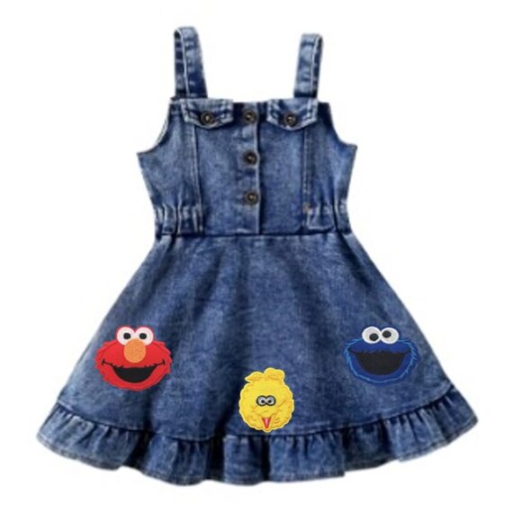 Sesame Street Dress First Birthday Elmo clothes Cookie Monster outfit Big Bird
